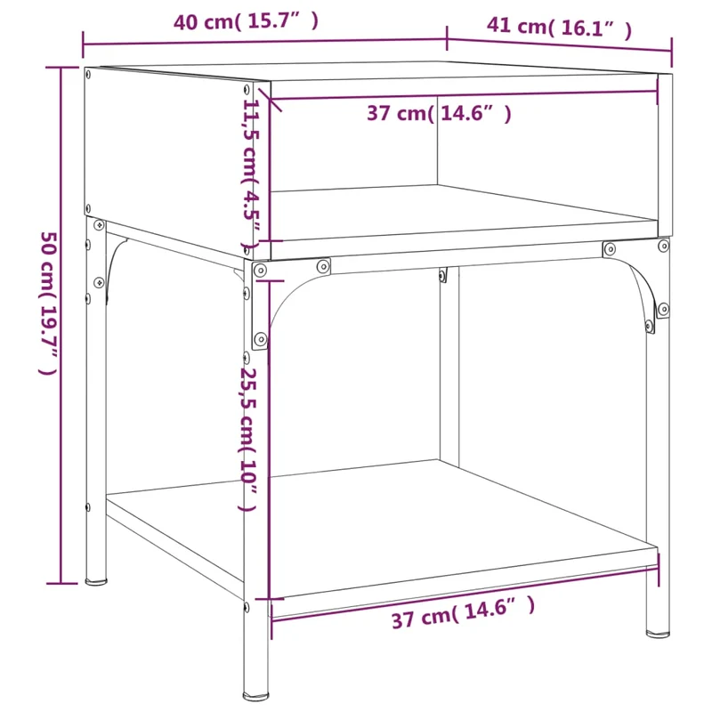 Lot de 2 tables de chevet avec compartiment ouvert 40 x 41 x 50 cm bois ingénierie couleur chêne DEC035281