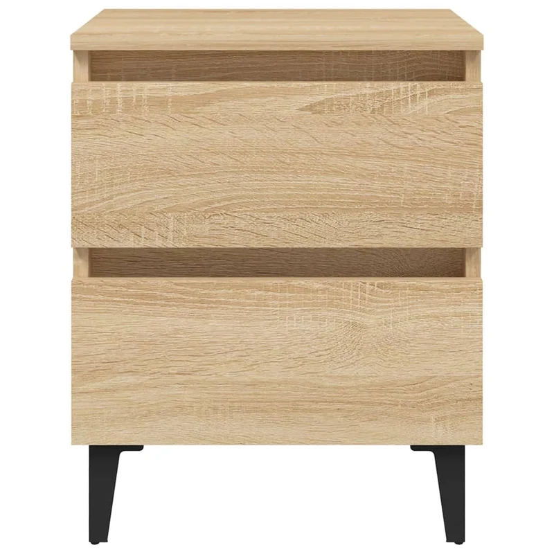 Lot de 2 tables de chevet avec deux tiroirs 40 x 35 x 50 cm bois ingénierie couleur chêne DEC035251