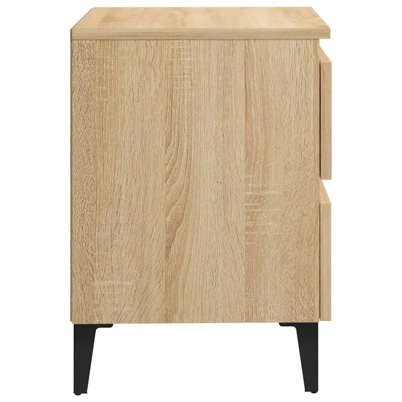 Lot de 2 tables de chevet avec deux tiroirs 40 x 35 x 50 cm bois ingénierie couleur chêne DEC035251