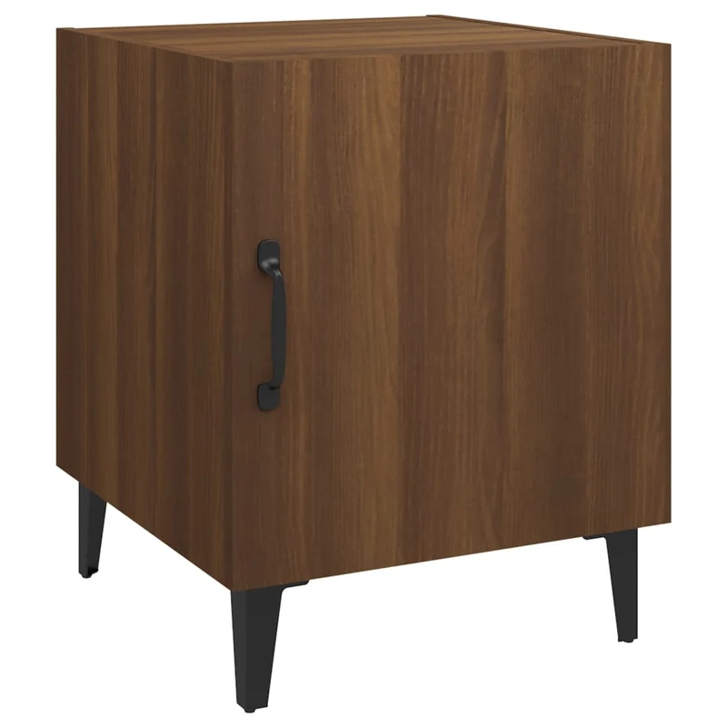 Lot de 2 tables de chevet avec compartiment avec porte 40 x 40 x 50 cm bois d'ingénierie marron DEC035212
