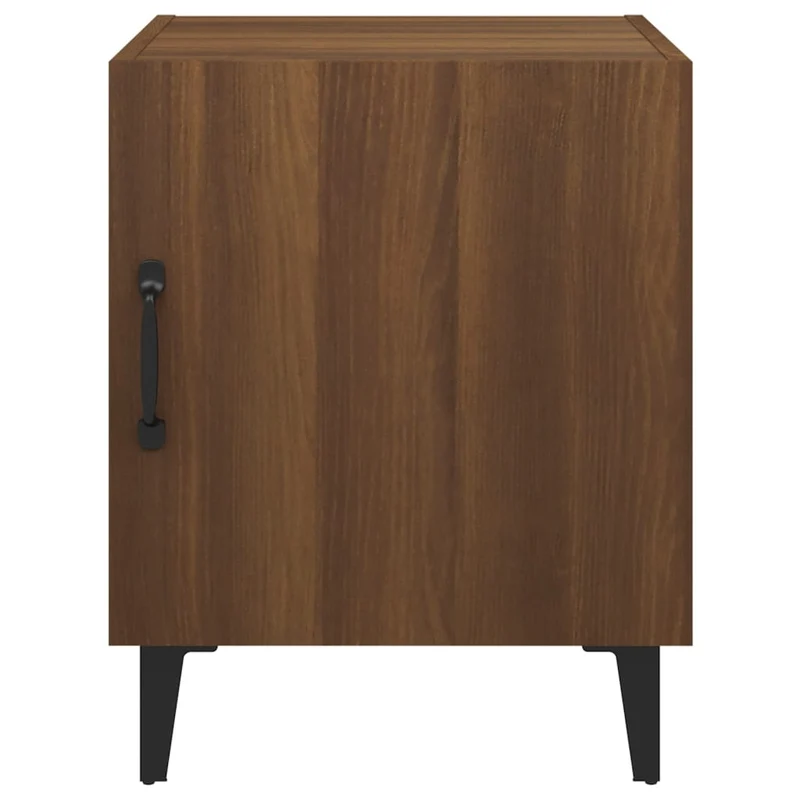 Lot de 2 tables de chevet avec compartiment avec porte 40 x 40 x 50 cm bois d'ingénierie marron DEC035212