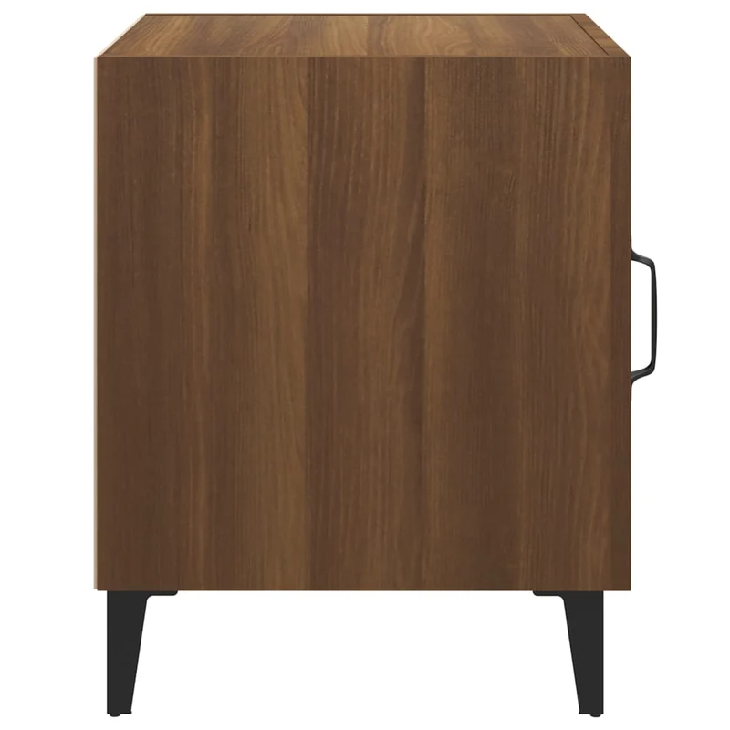 Lot de 2 tables de chevet avec compartiment avec porte 40 x 40 x 50 cm bois d'ingénierie marron DEC035212