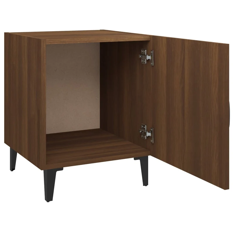 Lot de 2 tables de chevet avec compartiment avec porte 40 x 40 x 50 cm bois d'ingénierie marron DEC035212