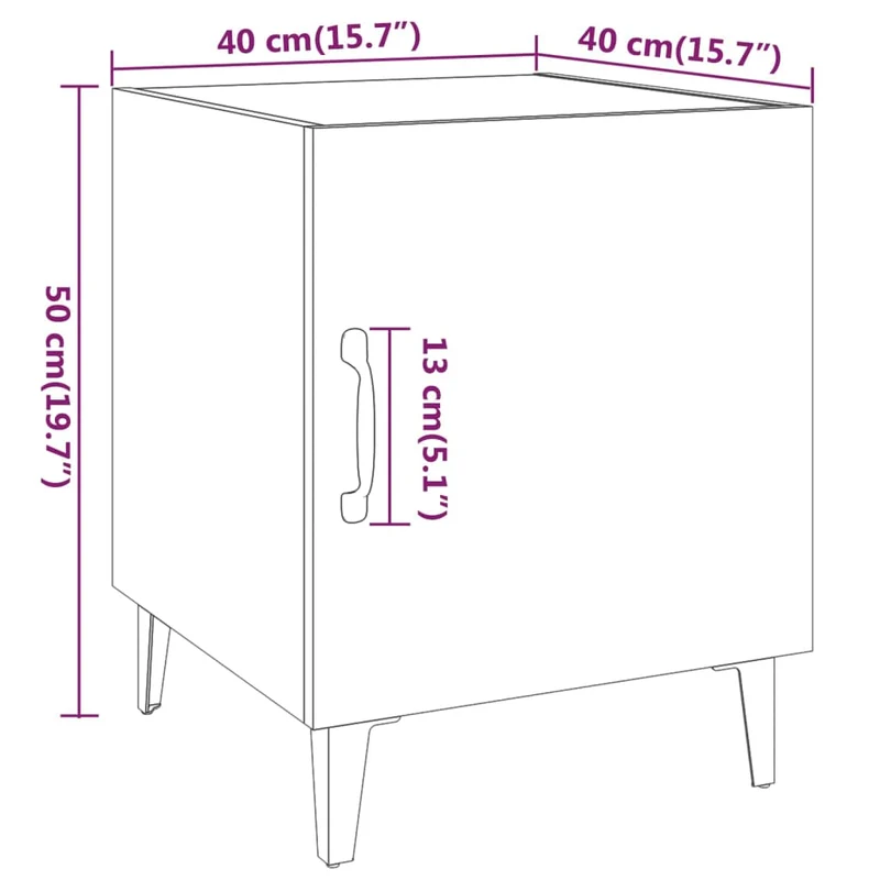 Lot de 2 tables de chevet avec compartiment avec porte 40 x 40 x 50 cm bois d'ingénierie marron DEC035212