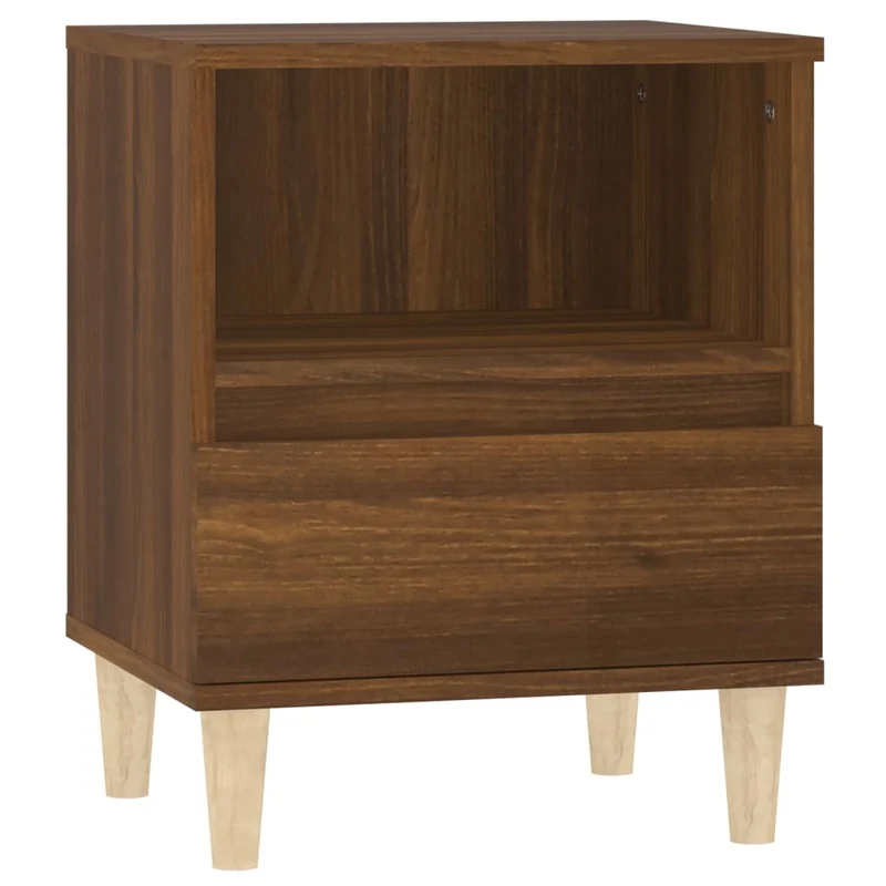 Lot de 2 tables de chevet avec tiroir et compartiment ouvert 40 x 35 x 50 cm bois d'ingénierie marron DEC035181