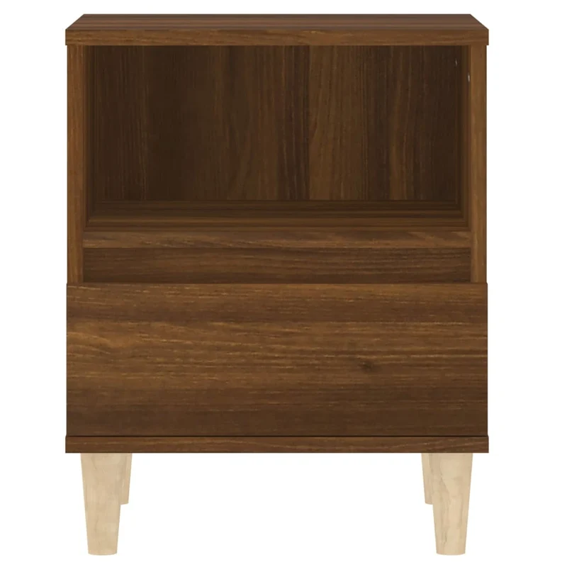 Lot de 2 tables de chevet avec tiroir et compartiment ouvert 40 x 35 x 50 cm bois d'ingénierie marron DEC035181