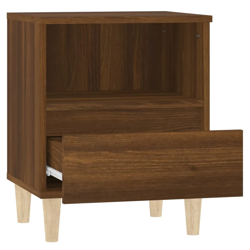 Lot de 2 tables de chevet avec tiroir et compartiment ouvert 40 x 35 x 50 cm bois d'ingénierie marron DEC035181