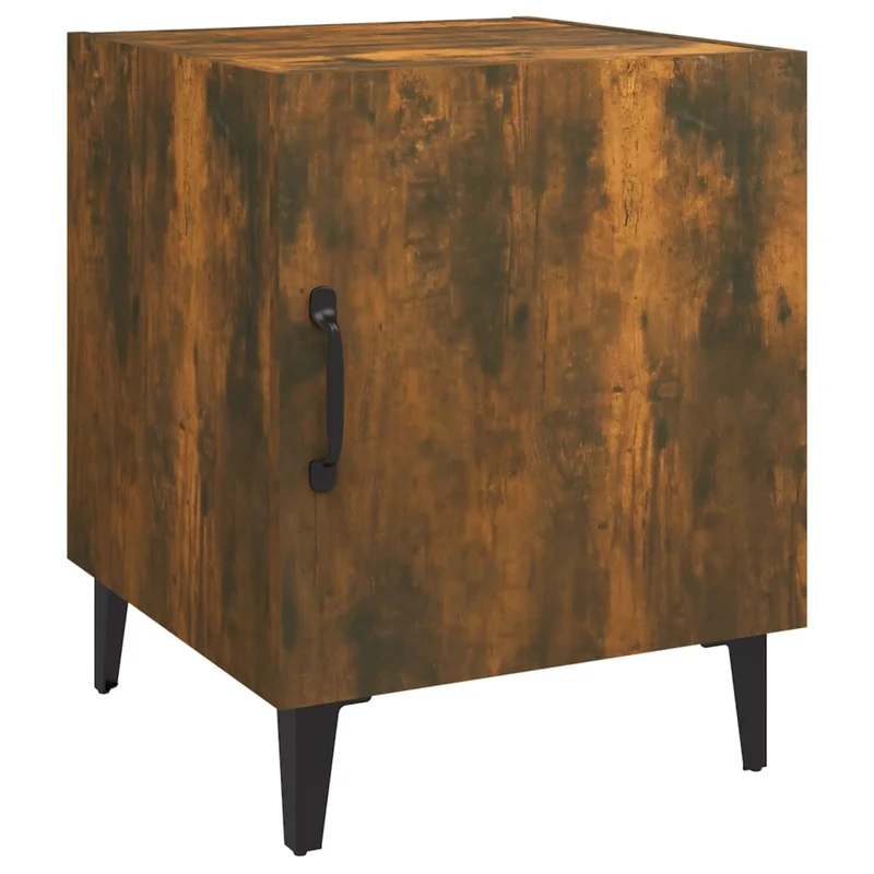 Lot de 2 tables de chevet avec compartiment avec porte 40 x 40 x 50 cm en bois d'ingénierie brun DEC035150