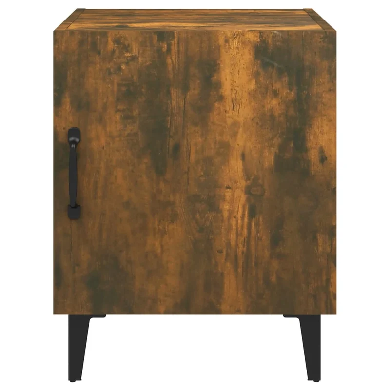 Lot de 2 tables de chevet avec compartiment avec porte 40 x 40 x 50 cm en bois d'ingénierie brun DEC035150