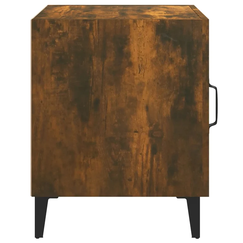 Lot de 2 tables de chevet avec compartiment avec porte 40 x 40 x 50 cm en bois d'ingénierie brun DEC035150