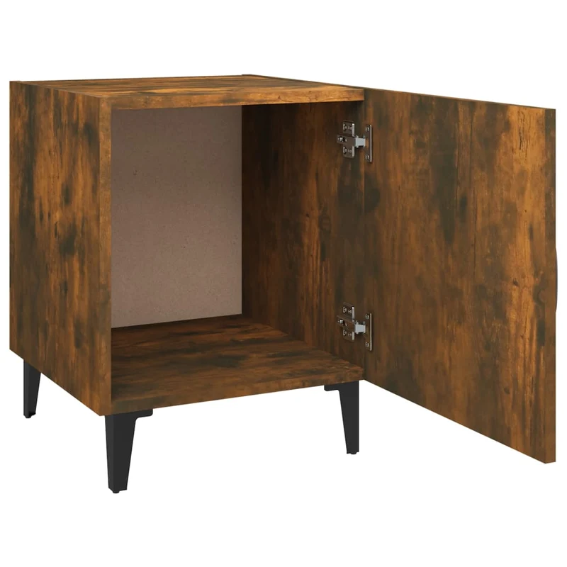 Lot de 2 tables de chevet avec compartiment avec porte 40 x 40 x 50 cm en bois d'ingénierie brun DEC035150