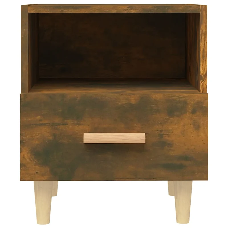 Lot de 2 tables de chevet avec tiroir et compartiment ouvert 40 x 35 x 47 cm bois d'ingénierie marron DEC035086