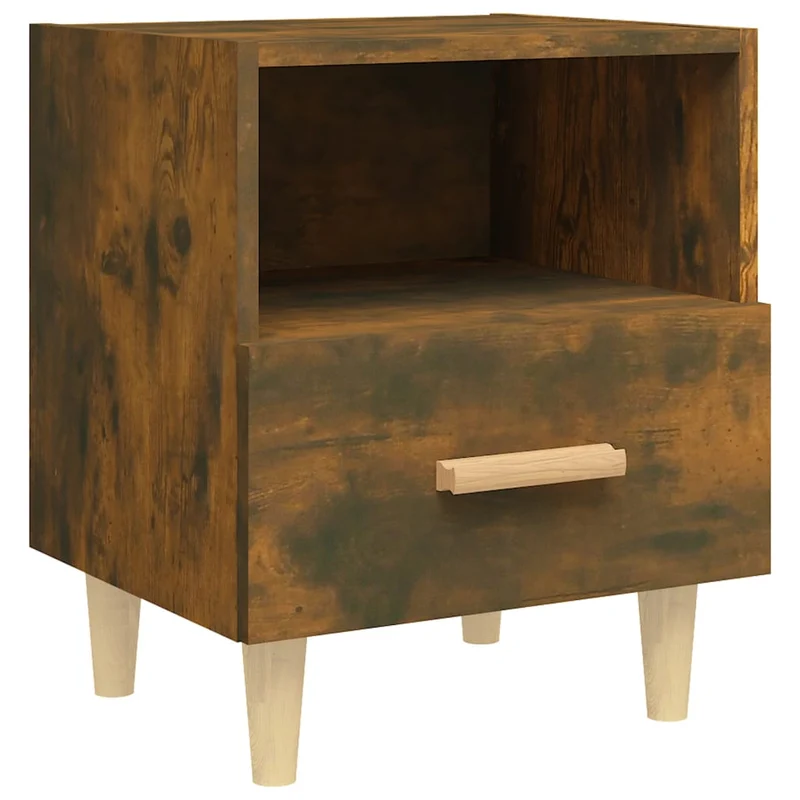 Lot de 2 tables de chevet avec tiroir et compartiment ouvert 40 x 35 x 47 cm bois d'ingénierie marron DEC035086