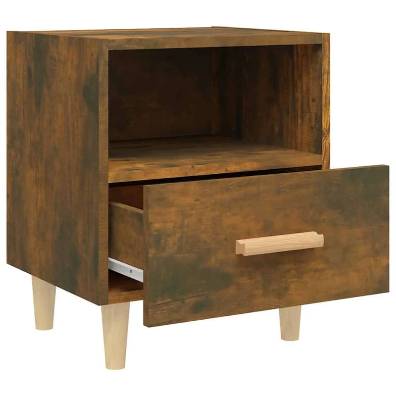 Lot de 2 tables de chevet avec tiroir et compartiment ouvert 40 x 35 x 47 cm bois d'ingénierie marron DEC035086