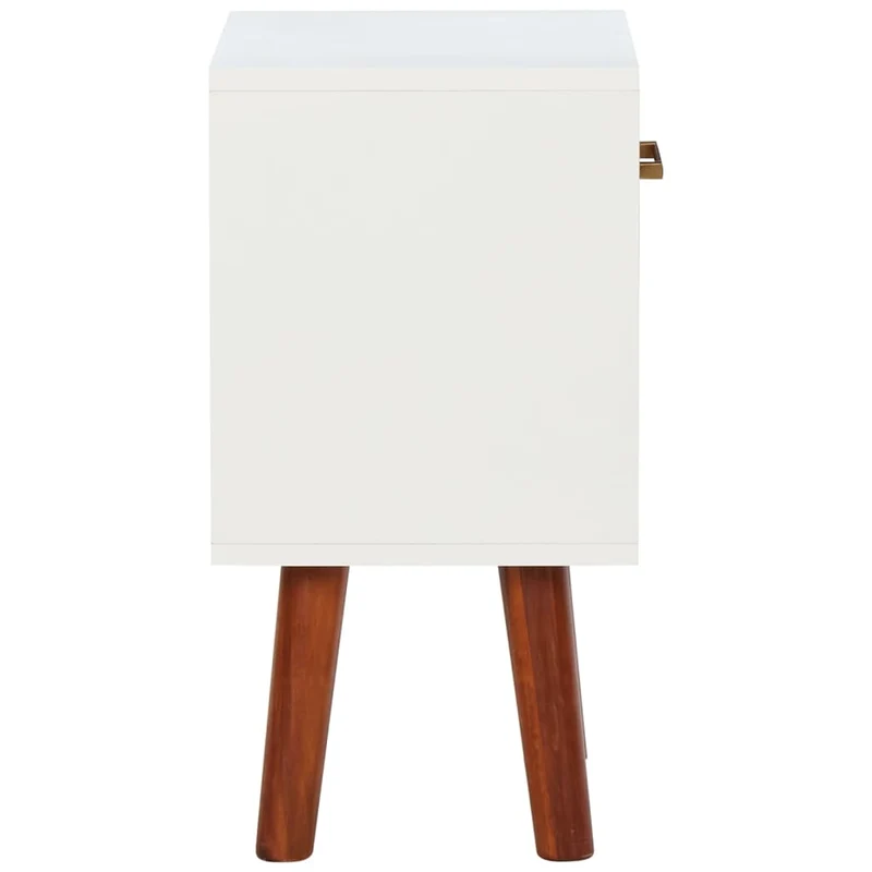 Lot de 2 tables de chevet avec tiroir et compartiment ouvert 40 x 30 x 57 cm Bois d'acacia massif + MDF DEC035051