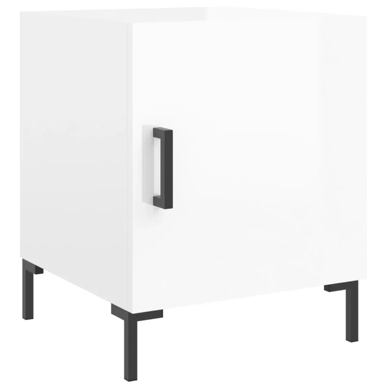 Lot de 2 tables de chevet avec compartiment avec porte 40 x 40 x 50 cm bois d'ingénierie blanc DEC035027