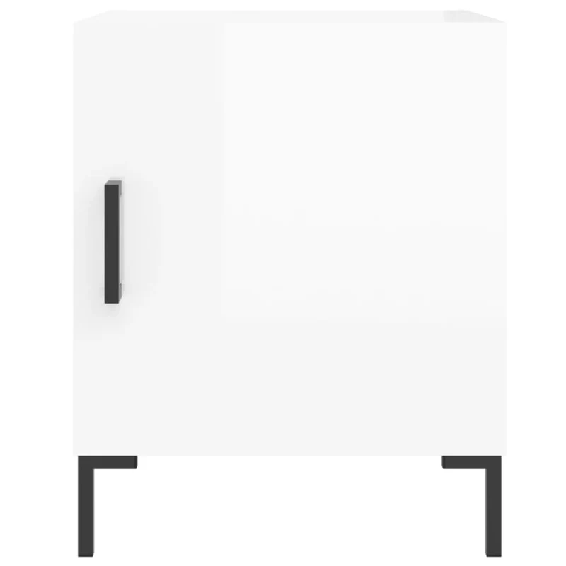 Lot de 2 tables de chevet avec compartiment avec porte 40 x 40 x 50 cm bois d'ingénierie blanc DEC035027