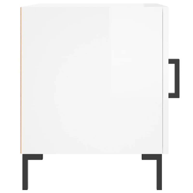 Lot de 2 tables de chevet avec compartiment avec porte 40 x 40 x 50 cm bois d'ingénierie blanc DEC035027