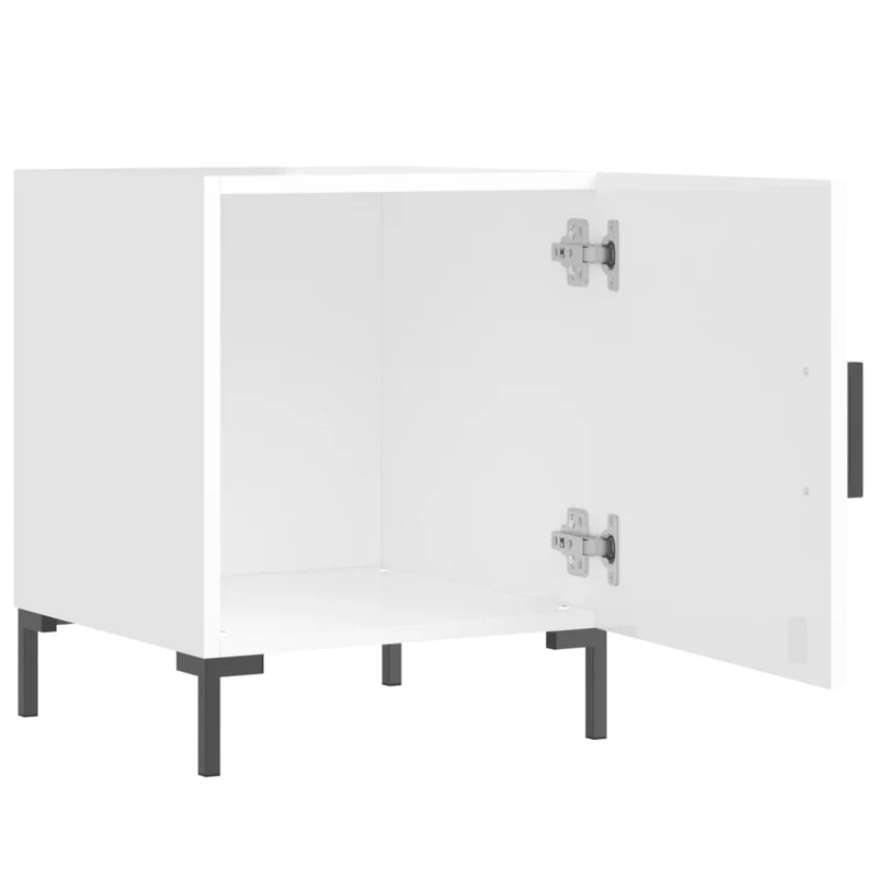 Lot de 2 tables de chevet avec compartiment avec porte 40 x 40 x 50 cm bois d'ingénierie blanc DEC035027