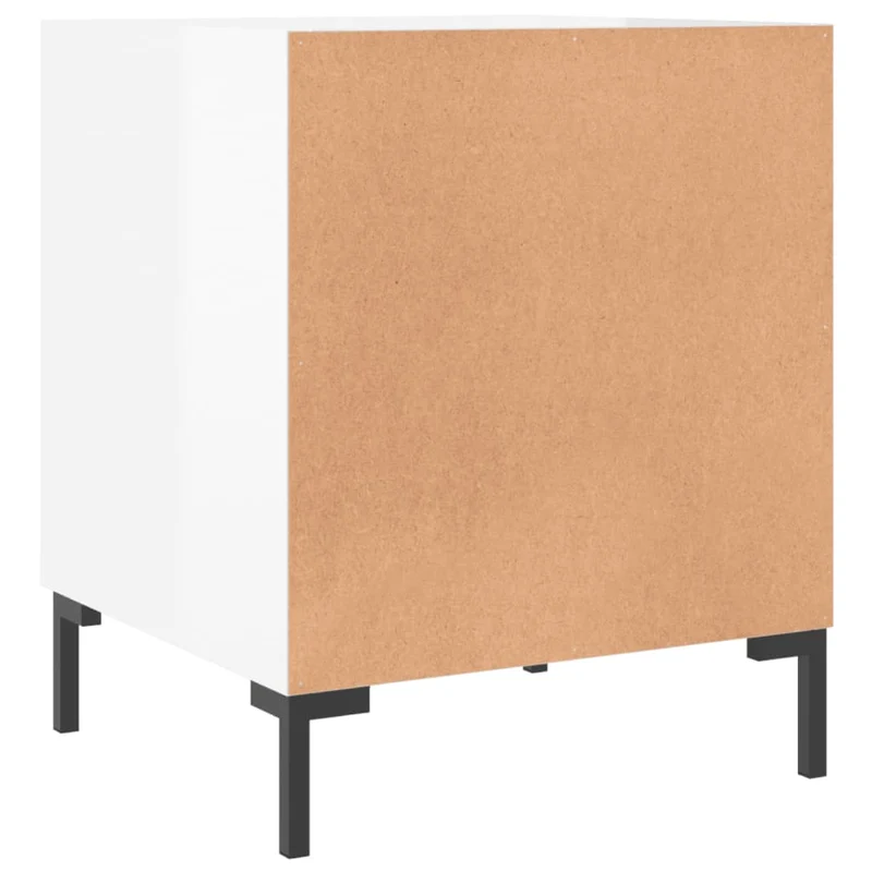 Lot de 2 tables de chevet avec compartiment avec porte 40 x 40 x 50 cm bois d'ingénierie blanc DEC035027