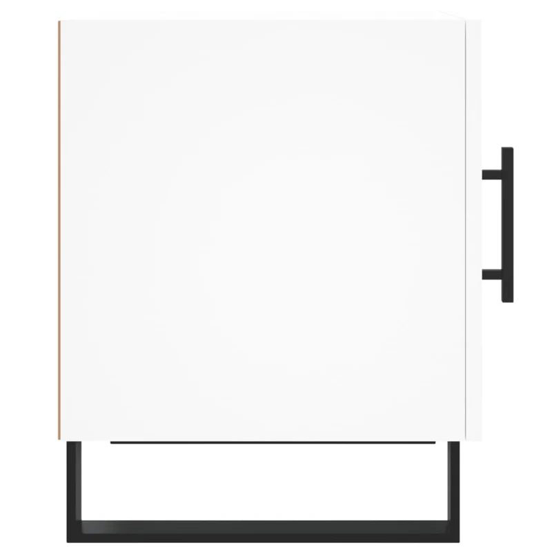 Lot de 2 tables de chevet avec compartiment avec porte 40 x 40 x 50 cm bois d’ingénierie blanc et fer DEC034959
