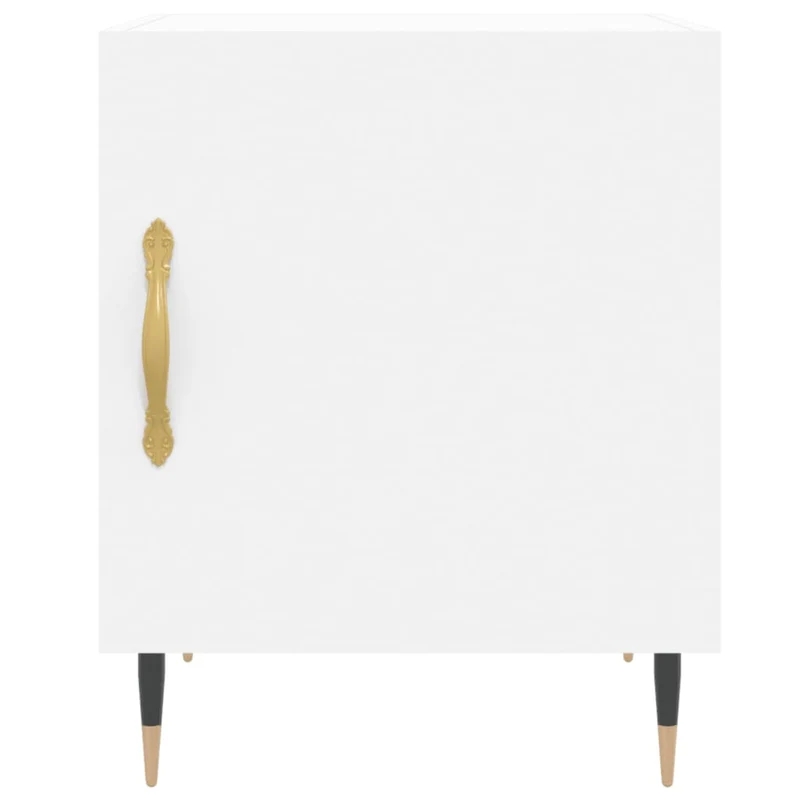 Lot de 2 tables de chevet avec compartiment avec porte 40 x 40 x 50 cm bois d’ingénierie blanc DEC034958