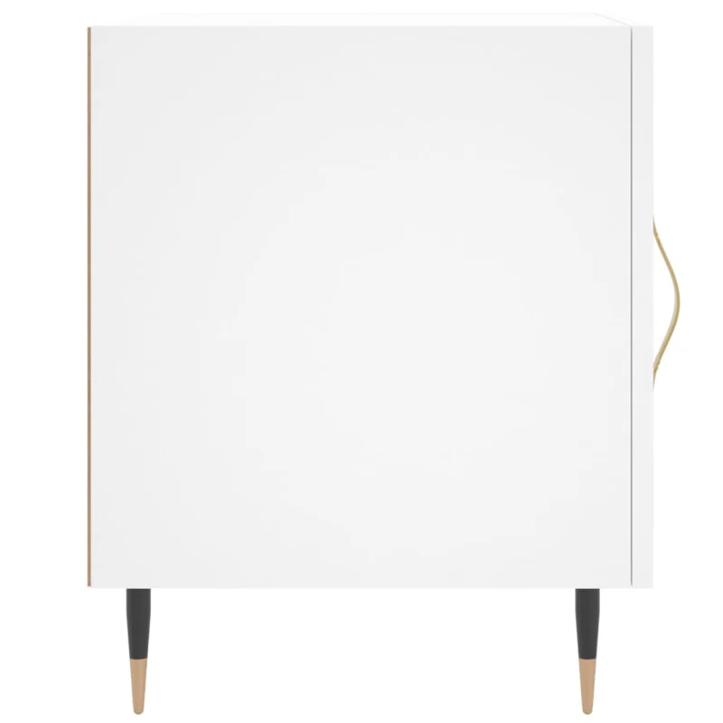 Lot de 2 tables de chevet avec compartiment avec porte 40 x 40 x 50 cm bois d’ingénierie blanc DEC034958