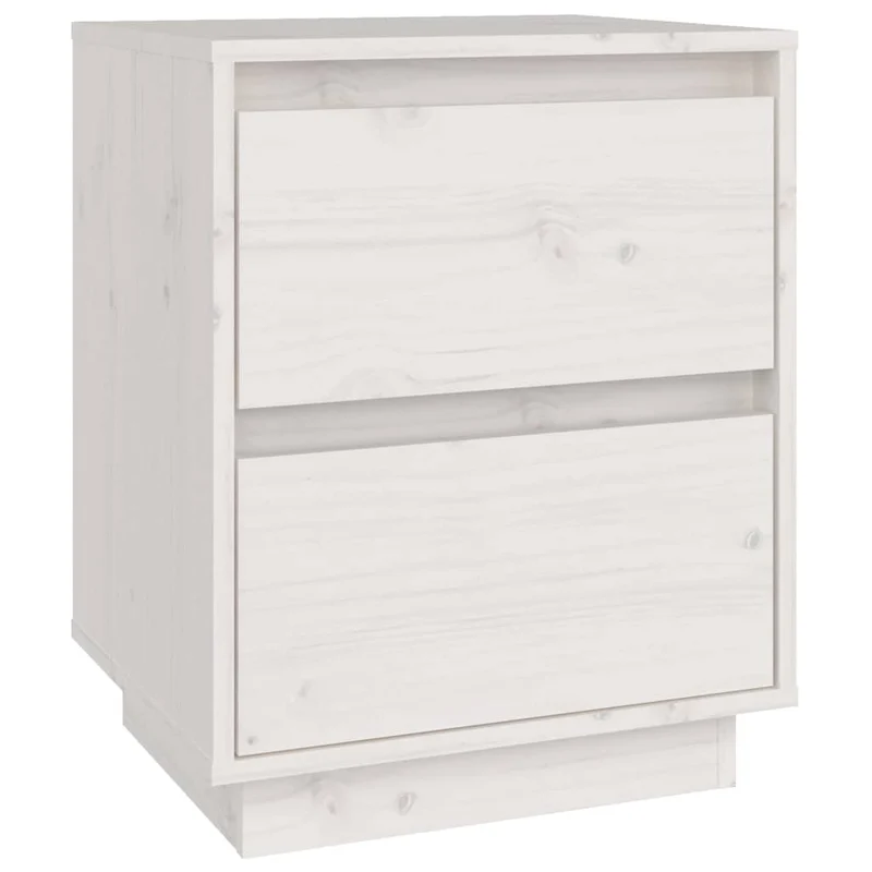 Lot de 2 tables de chevet avec deux tiroirs 40 x 35 x 50 cm bois de pin blanc DEC034930