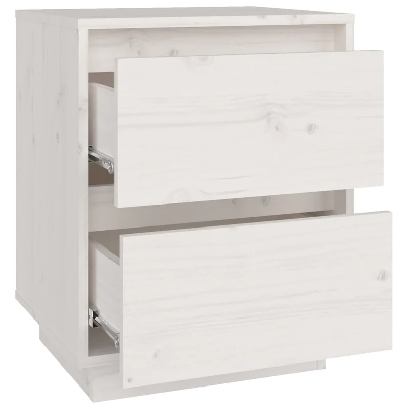 Lot de 2 tables de chevet avec deux tiroirs 40 x 35 x 50 cm bois de pin blanc DEC034930