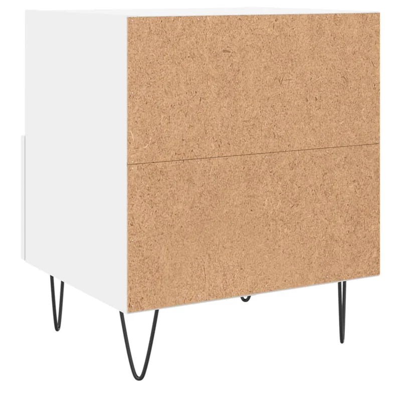Lot de 2 tables de chevet avec tiroir et compartiment ouvert 40 x 35 x 47,5 cm bois d’ingénierie blanc DEC034922
