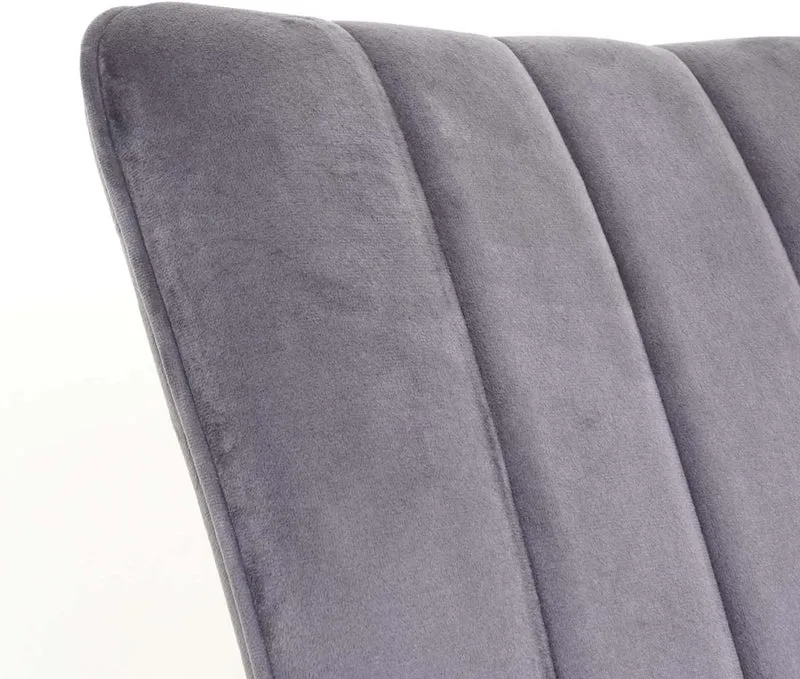 Ensemble de 2 chaises de salle à manger en velours gris foncé clair pieds en métal CDS04476