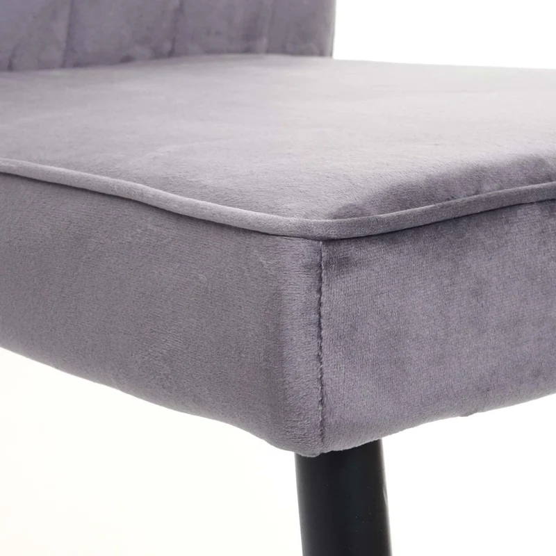 Ensemble de 2 chaises de salle à manger en velours gris foncé clair pieds en métal CDS04476