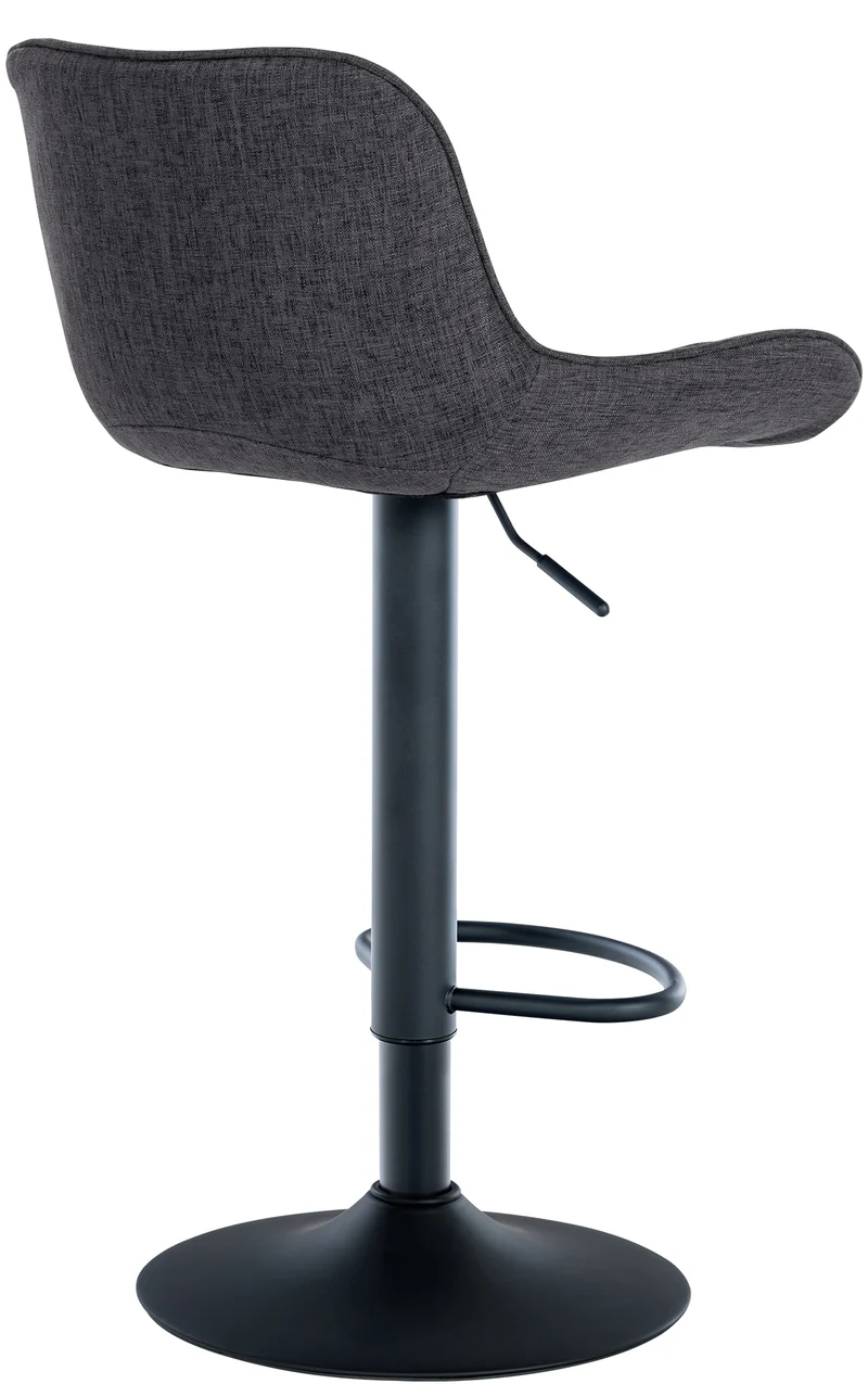 Lot de 2 tabourets de bar réglable et pivotant assise en tissu noir pieds métal noir TDB10611