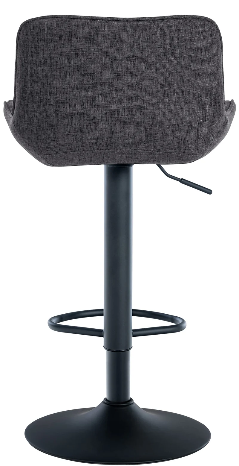 Lot de 2 tabourets de bar réglable et pivotant assise en tissu noir pieds métal noir TDB10611