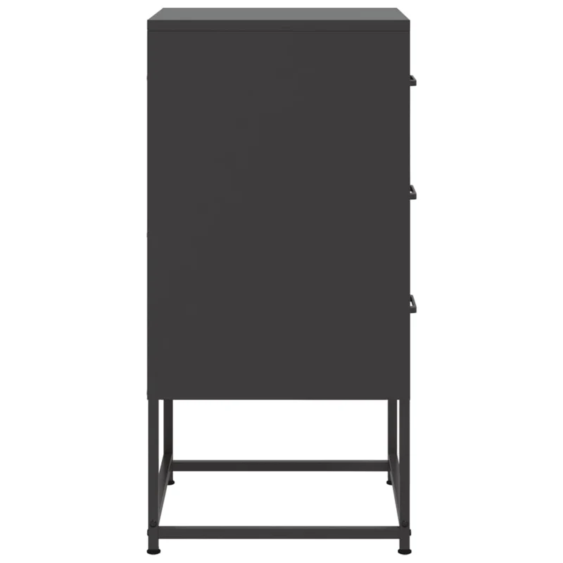 Lot de 2 tables de chevet avec 3 tiroirs 36 x 39 x 78 cm acier noir DEC035491