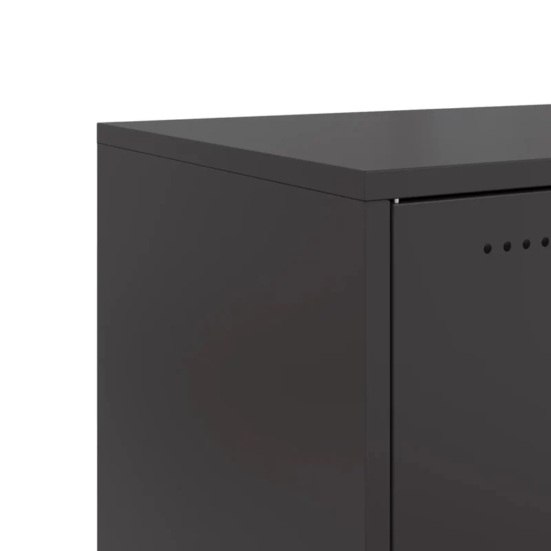 Lot de 2 tables de chevet avec 3 tiroirs 36 x 39 x 78 cm acier noir DEC035491
