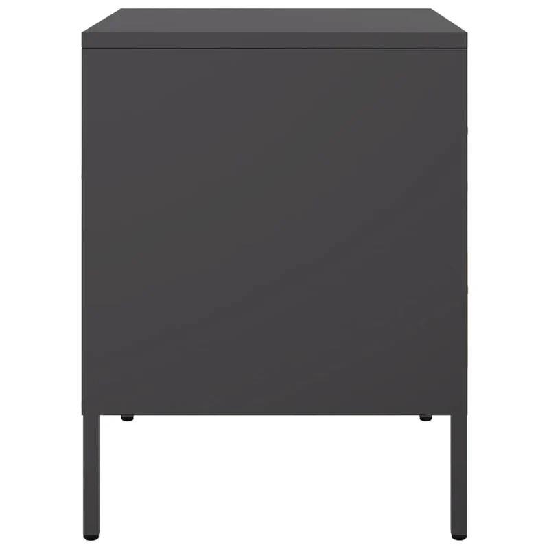 Lot de 2 tables de chevet avec deux tiroirs 36 x 39 x 50,5 cm acier noir DEC035481