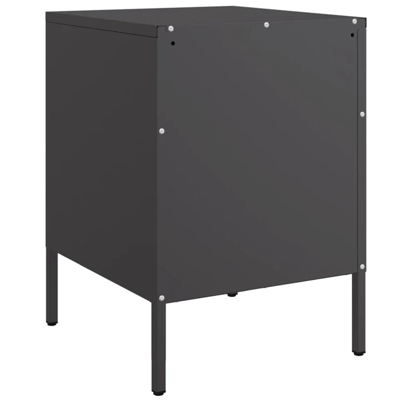 Lot de 2 tables de chevet avec deux tiroirs 36 x 39 x 50,5 cm acier noir DEC035481