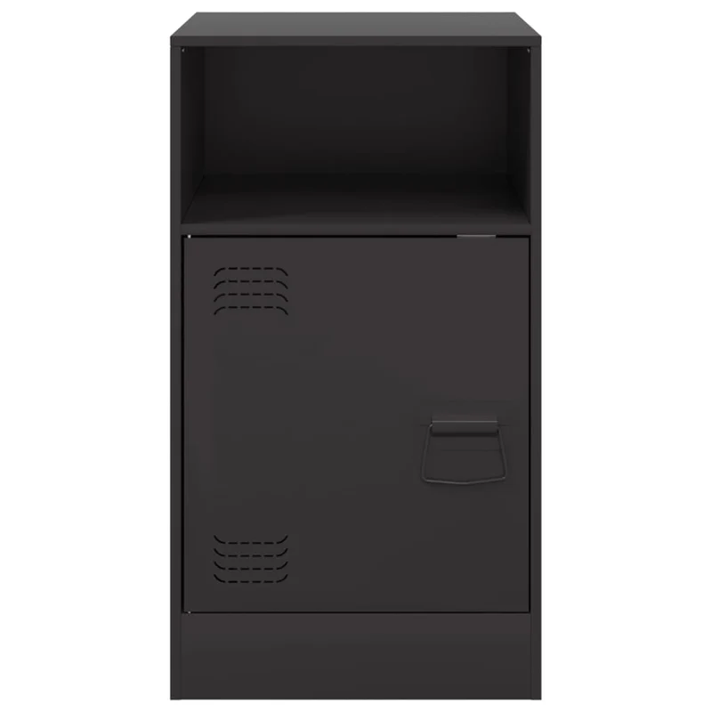 Lot de 2 tables de chevet avec compartiment avec porte 34,5 x 39 x 62 cm acier noir DEC035465