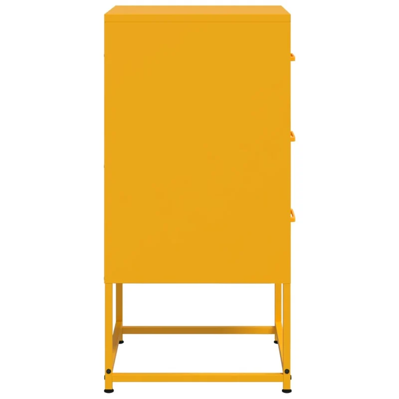 Lot de 2 tables de chevet avec 3 tiroirs 36 x 39 x 78 cm acier jaune moutarde DEC035436