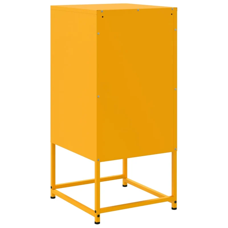 Lot de 2 tables de chevet avec 3 tiroirs 36 x 39 x 78 cm acier jaune moutarde DEC035436