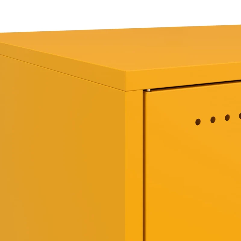 Lot de 2 tables de chevet avec 3 tiroirs 36 x 39 x 78 cm acier jaune moutarde DEC035436