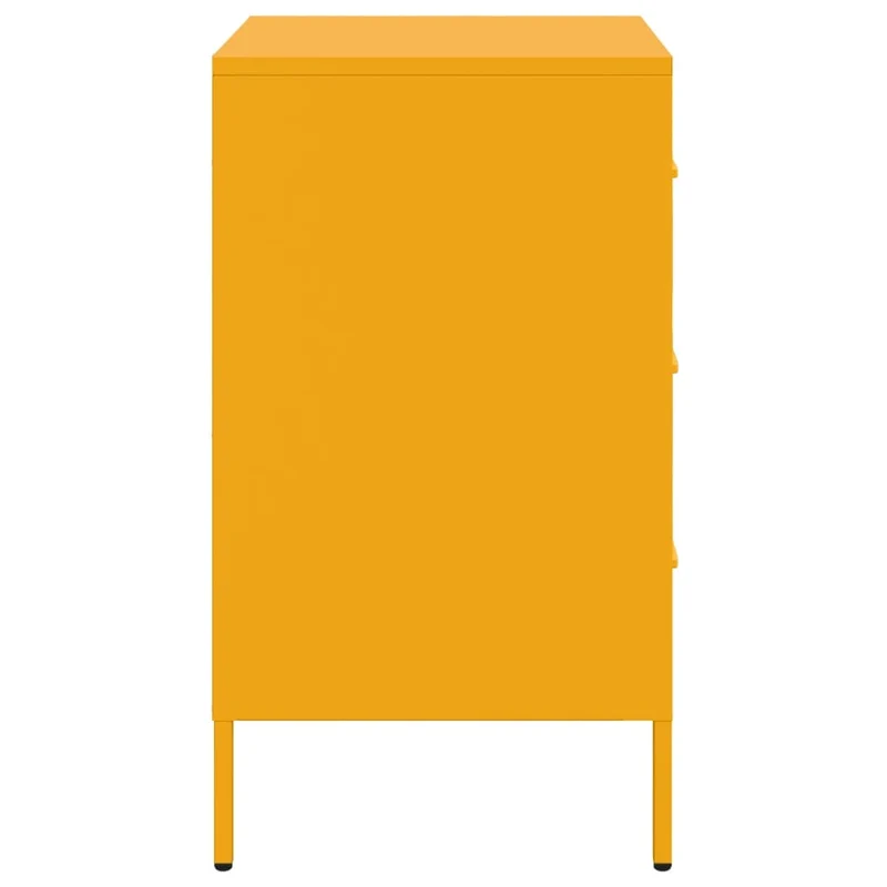 Lot de 2 tables de chevet avec 3 tiroirs 36 x 39 x 68 cm acier jaune moutarde DEC035434