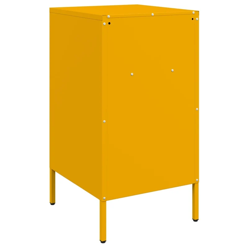 Lot de 2 tables de chevet avec 3 tiroirs 36 x 39 x 68 cm acier jaune moutarde DEC035434