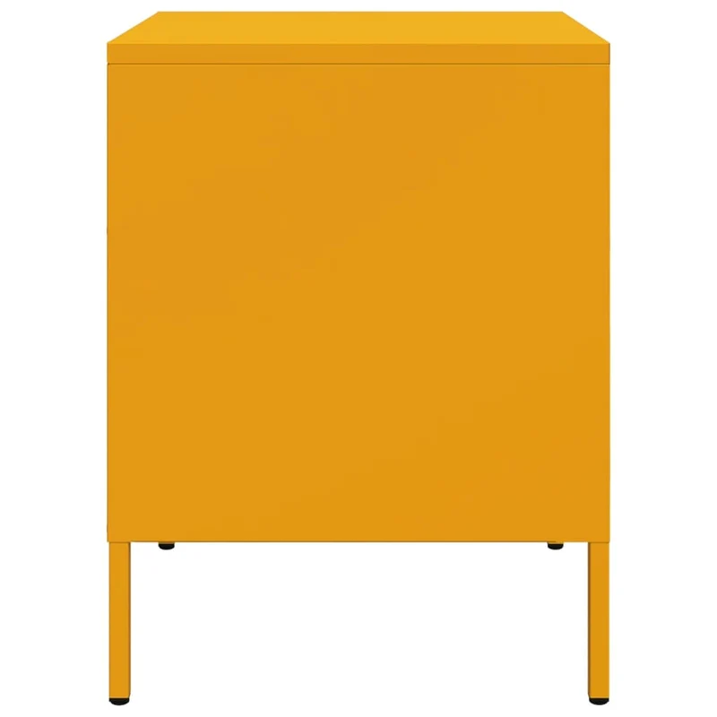 Lot de 2 tables de chevet avec deux tiroirs 36 x 39 x 50,5 cm acier jaune moutarde DEC035427