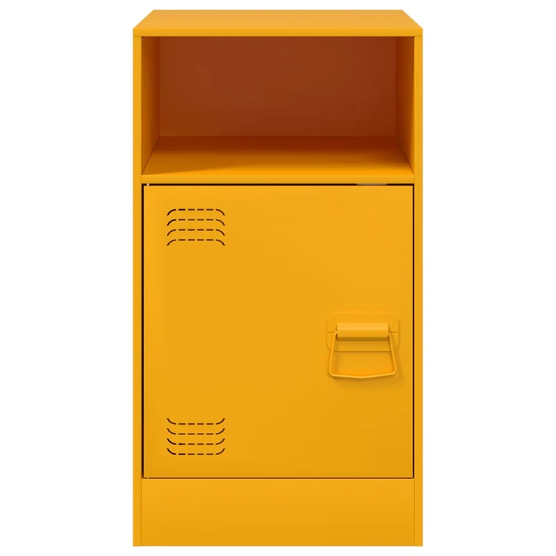 Lot de 2 tables de chevet avec compartiment ouvert et avec porte 34,5 x 39 x 62 cm acier jaune DEC035421