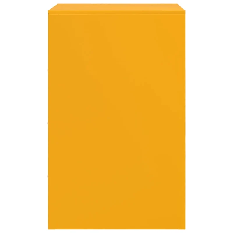 Lot de 2 tables de chevet avec compartiment ouvert et avec porte 34,5 x 39 x 62 cm acier jaune DEC035421