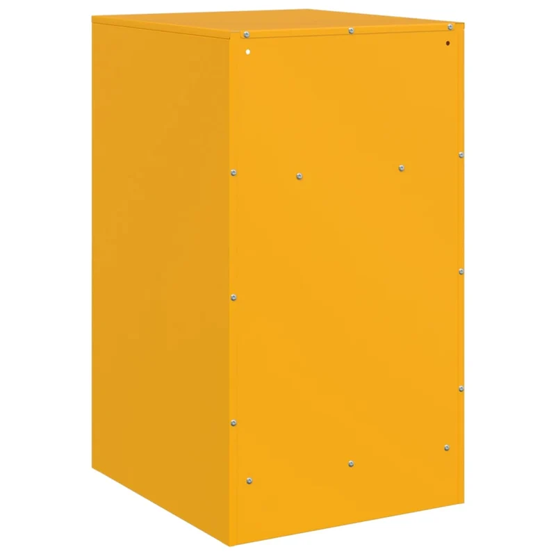 Lot de 2 tables de chevet avec compartiment ouvert et avec porte 34,5 x 39 x 62 cm acier jaune DEC035421
