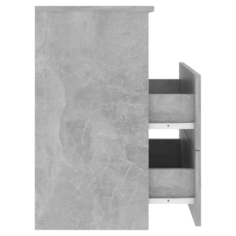 Lot de 2 tables de chevet avec deux tiroirs et compartiment ouvert 50 x 32 x 60 cm bois d'ingénierie gris DEC035403