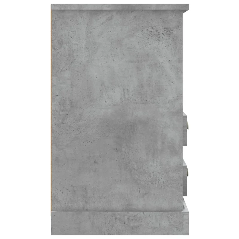 Lot de 2 tables de chevet avec deux tiroirs et compartiment ouvert 43 x 36 x 60 cm bois d'ingénierie gris DEC035400